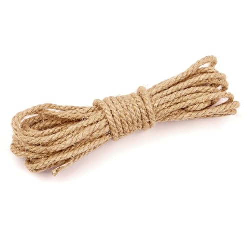 Juteschnur,Zommke 10 m Juteseil Hanfseil Braun Jute-Schnur Seil Kordel für Garten, DIY Kunsthandwerk, Verpackungen und Dekoration (4mm) von Zommke