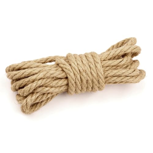 Juteschnur,Zommke 10 m Juteseil Hanfseil Braun Jute-Schnur Seil Kordel für Garten, DIY Kunsthandwerk, Verpackungen und Dekoration (8mm) von Zommke