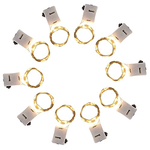 ZoneYan 10 Stück Lichterkette, LED Lichterkette mit Batterie, Lichterkette Innen, Micro Lichterkette Draht, Warmes Licht, 2M, 20LED, Mit 3 Lichtmodi von ZoneYan