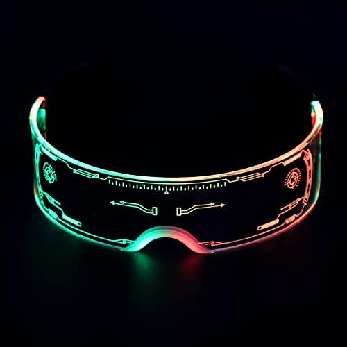 ZoneYan Leuchtende Brille, Led Brille, Cyberpunk Brille, Futuristische Elektronische Brille, Party Brille Leuchtend, Farbwechselnde, Konzert, Bar, Nachtleben, Party, Versammlungen ZoneYan Leuchtende Brille, Led Brille, Cyberpunk Brille, Futuristische Elektronische Brille, Party Brille Leuchtend, Farbwechselnde, Konzert, Bar, Nachtleben, Party, Versammlungen von ZoneYan