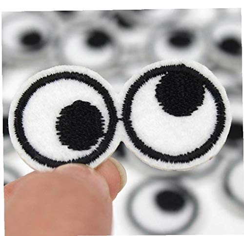 Zonfer 10pcs Embroided Patch-Abzeichen Lustige Schwarze Weiße Gestickte Augen Aufnäher Kleidung Applikationen DIY Jeans Rucksack Mäntel Aufkleber von Zonfer