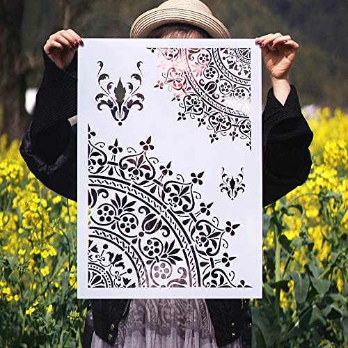 Zonfer 1pc A3 Craft Layering Mandala Stencils, Für Wände Gemälde Scrapbooking Stamping Album Dekorative Prägen Von Papierkarten von Zonfer