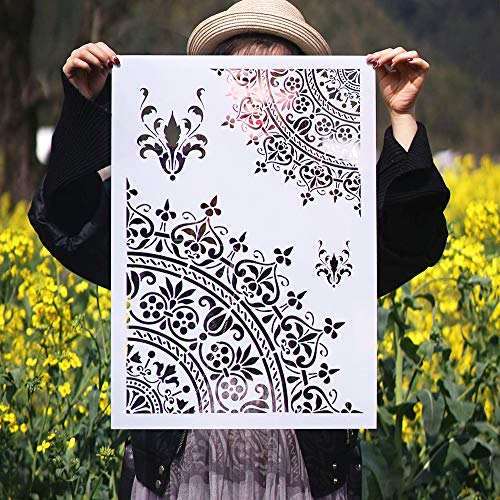 Zonfer 1pc A3 Craft Layering Mandala Stencils, Für Wände Gemälde Scrapbooking Stamping Album Dekorative Prägen Von Papierkarten Zonfer 1pc A3 Craft Layering Mandala Stencils, Für Wände Gemälde Scrapbooking Stamping Album Dekorative Prägen Von Papierkarten von Zonfer