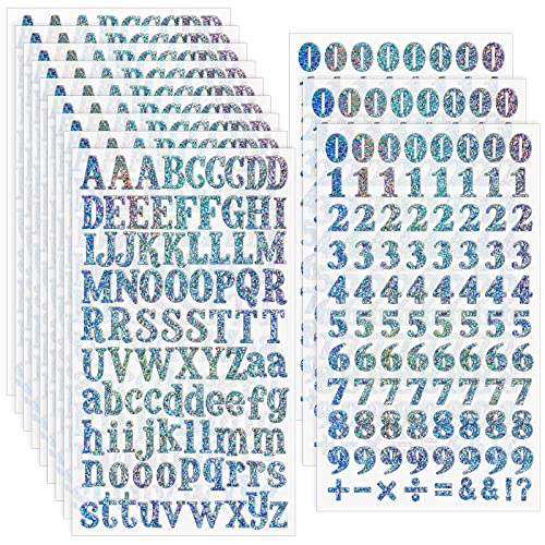 12 Blätter Selbstklebend Buchstaben Aufkleber Kleine Vinyl Alphabet und Zahlen Sticker Abschlusskappe Craft Scrapbooking Klebe Nummer Buchstaben Basteln für DIY Deko (Blumenfarbe) von Zonon