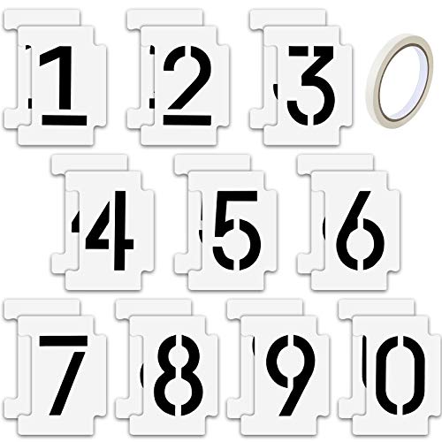 20 Teile Randstein Schablone Set 0-9 Zahlen Schablonen Set 14 Mil Kunststoff und 4 Zoll Große Nummer mit Klebeband zum Briefkasten Adresse Malerei 20 Teile Randstein Schablone Set 0-9 Zahlen Schablonen Set 14 Mil Kunststoff und 4 Zoll Große Nummer mit Klebeband zum Briefkasten Adresse Malerei von Zonon