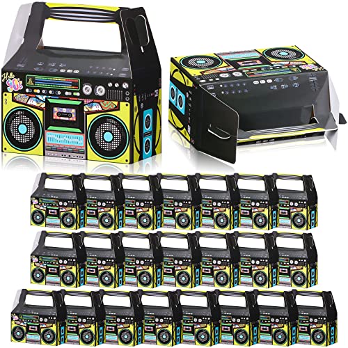 Zonon 24 Stück 80er 90er Jahre Neuheit Boom Geschenkboxen 80er 90er Thema Retro Radio Geschenkschachteln Deko Hip Hop Thema Tischdeko für Geburtstag Musik Retro Party Zubehör (90er Jahre) von Zonon