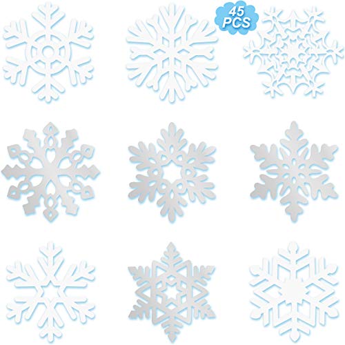 45 Stück Schneeflocken Ausschnitte Dekoration, Weiße und Silber Weihnachten Schneeflocken Papier Ausschnitte mit Klebepunkt Punkten für Weihnachten Winter Party Gefrorene Party Zuhause 45 Stück Schneeflocken Ausschnitte Dekoration, Weiße und Silber Weihnachten Schneeflocken Papier Ausschnitte mit Klebepunkt Punkten für Weihnachten Winter Party Gefrorene Party Zuhause von Zonon