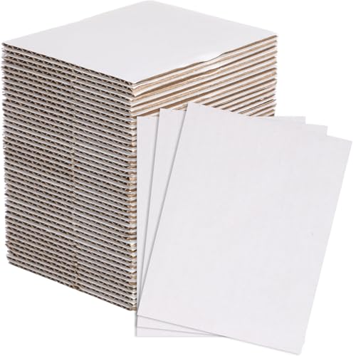 50 Stück Wellpappbögen, flache Hartkarton-Einlagen, Schulanfang, Klassenzimmer, flache Quadrate, Trennblätter für Versand, Verpackung, Kunstprojekte, Bastelarbeiten (8,9 x 11,4 cm, weiß) von Zonon