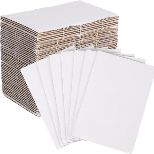 50 Stück Wellpappbögen, flache Hartkarton-Einlagen, Schulanfang, Klassenzimmer, flache Quadrate, Trennblätter für Versand, Versand, Verpackung, Kunstprojekte, Bastelarbeiten (15,2 x 10,2 cm, weiß) von Zonon