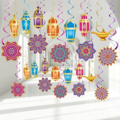 52 Stück Ramadan Mubarak Dekorationen Arabische Nächte Party Deko Eid Mubarak Hängende Wirbel Decke Folie für Indisches Marokkanisches Prinzessinnen Geburtstagszubehör 52 Stück Ramadan Mubarak Dekorationen Arabische Nächte Party Deko Eid Mubarak Hängende Wirbel Decke Folie für Indisches Marokkanisches Prinzessinnen Geburtstagszubehör von Zonon