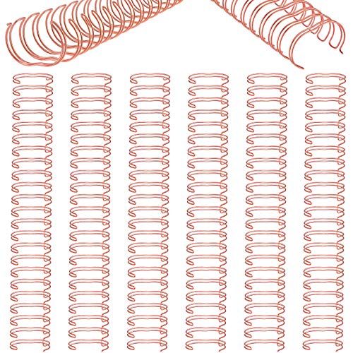 6 Stück Twin Loop Drahtbinderücken Doppelschlaufe Drahtbinderinge Drahtbinderinge Draht-Cinch 1 Zoll Durchmesser 23 Löcher für Lehrer Schüler Dokumente Notizbuch Herstellung, Roségold von Zonon