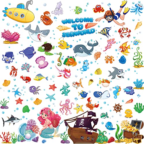 Ocean Fish Wandtattoos Unterwasser Wandaufkleber Abnehmbare Ozean Wandtattoos Aquarell Ozean Tier Aufkleber für Kinder Badezimmer Schlafzimmer Spielzimmer Dekoration Ocean Fish Wandtattoos Unterwasser Wandaufkleber Abnehmbare Ozean Wandtattoos Aquarell Ozean Tier Aufkleber für Kinder Badezimmer Schlafzimmer Spielzimmer Dekoration von Zonon