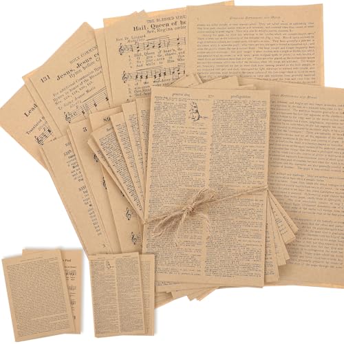Zonon 114 Stück 2 Sets Junk Journal Seiten Vintage Ephemera Pack Bastelpapier Junk Journal Vintage Papier für Alben Planer Dekorative Handwerk Verzierung Supplies (Vellum Serie) von Zonon