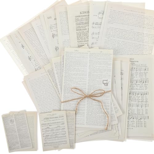 Zonon 114 Stück 2 Sets Junk-Tagebuch-Seiten, Vintage-Ephemera-Packung, Bastelpapier, Junk-Tagebuch, Vintage-Papier für Alben, Planer, dekoratives Handwerk, Verzierung, Zubehör (alte Buch-Serie) von Zonon