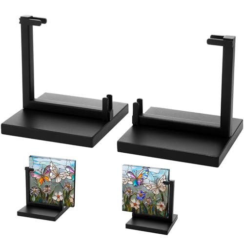 Zonon 2 Stück Metall-Glas-Ständer, Staffelei, Buntglas-Kunst-Panel, Display für Buntglas, Keramikfliesen, Plaketten, Bilder, Sammlerstücke, Kreationen, Foto, Tischplatte, Kunst, Messe, Büro oder Zonon 2 Stück Metall-Glas-Ständer, Staffelei, Buntglas-Kunst-Panel, Display für Buntglas, Keramikfliesen, Plaketten, Bilder, Sammlerstücke, Kreationen, Foto, Tischplatte, Kunst, Messe, Büro oder von Zonon