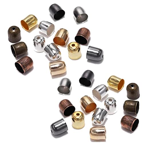 Zonster 100 Stücke Lederschnüre Armbänder Schnalle Finden Ende TIPP Quaste Caps Crimp End Perlen Kappen Für DIY Schmuckherstellung, Mehrfarbig, 7 x 8mm Zonster 100 Stücke Lederschnüre Armbänder Schnalle Finden Ende TIPP Quaste Caps Crimp End Perlen Kappen Für DIY Schmuckherstellung, Mehrfarbig, 7 x 8mm von Zonster
