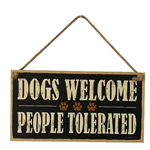 Zonster Hunde Willkommen Menschen Toleriertes Holzschild-Farm-dekoratives Plaketten-hängende Zeichenbrett von PiniceCore