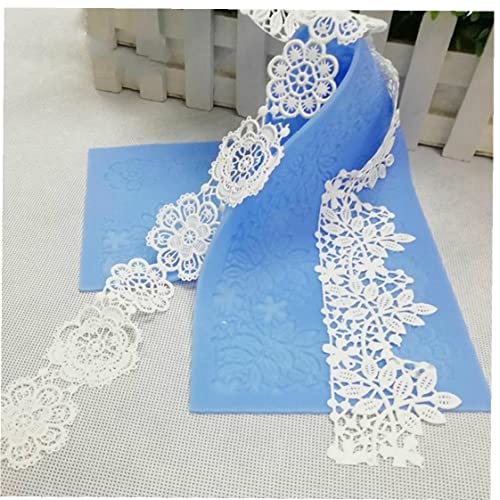 Zonster Silikon Kuchen Schablonen Spitze Dekoration Hochzeit Kuchen Spitze Fondant Form Zuckerhandwerk Frosting Pad Gebäck Werkzeug, Weiß, 40×12.7×0.2cm Zonster Silikon Kuchen Schablonen Spitze Dekoration Hochzeit Kuchen Spitze Fondant Form Zuckerhandwerk Frosting Pad Gebäck Werkzeug, Weiß, 40×12.7×0.2cm von Zonster