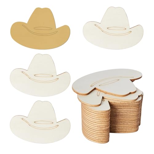 Cowboyhut-Form, blanko, unlackiertes Holz, Cowboy-Party-Dekorationen, Ornamente für St. Patrick's Day, Cowboy-Party-Dekorationen, Weihnachten, Hochzeit, Geburtstag, Party, Erntedankfest Cowboyhut-Form, blanko, unlackiertes Holz, Cowboy-Party-Dekorationen, Ornamente für St. Patrick's Day, Cowboy-Party-Dekorationen, Weihnachten, Hochzeit, Geburtstag, Party, Erntedankfest von Zontween