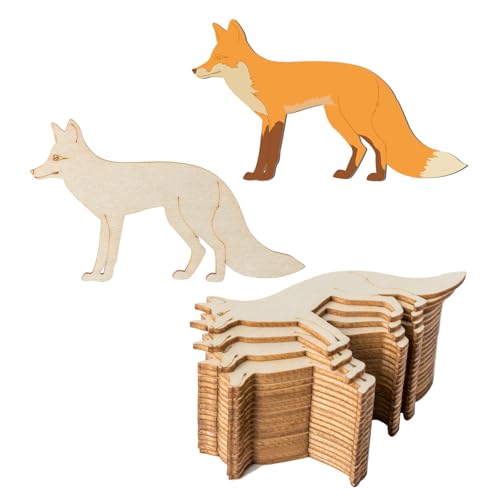 Fuchs-Holz-Wandkunst, unlackierte Ornamente für Kinderzimmer, Weihnachten, Hochzeit, Geburtstag, Party, Erntedankfest, Dekoration, 20 Stück. von Zontween