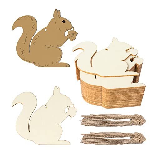Holz-Tierscheiben, Eichhörnchenform, blanko, Holzstücke, unlackiert, Holzausschnitt, Ornamente, Etiketten, Geschenkanhänger, Kunsthandwerk für Weihnachten, Hochzeit, Geburtstag, Dekoration, 20 Stück Holz-Tierscheiben, Eichhörnchenform, blanko, Holzstücke, unlackiert, Holzausschnitt, Ornamente, Etiketten, Geschenkanhänger, Kunsthandwerk für Weihnachten, Hochzeit, Geburtstag, Dekoration, 20 Stück von Zontween