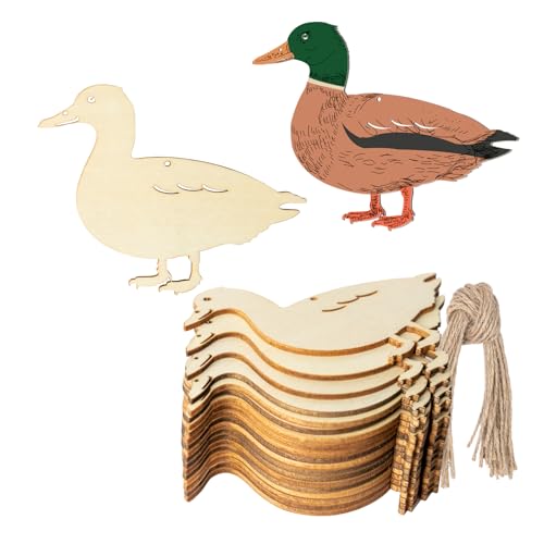 Holzanhänger in Entenform, zum Aufhängen, Holzausschnitt, für nautische Dekoration, Weihnachten, Erntedankfest, Urlaub, Hochzeit, Geburtstag, Party, Strand, Haus, Dekoration, 20 Stück von Zontween