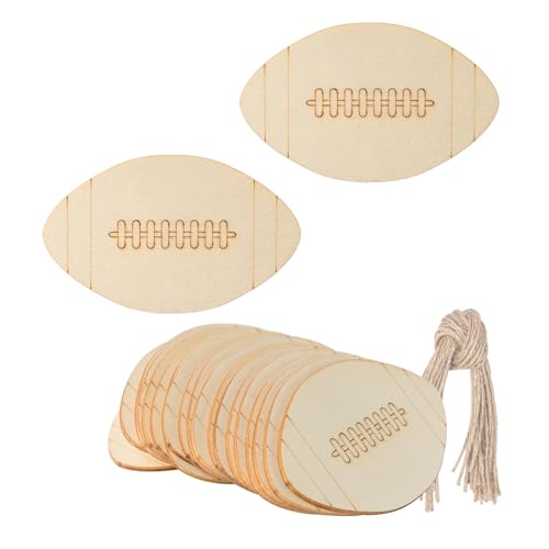 Holzanhänger in Fußballform, unlackiert, zum Aufhängen, Holzausschnitt, Geschenkanhänger mit Bindfaden, für Sport, Spind, Zimmer, Urlaub, Hochzeit, Geburtstag, Party, Dekoration, 20 Stück von Zontween