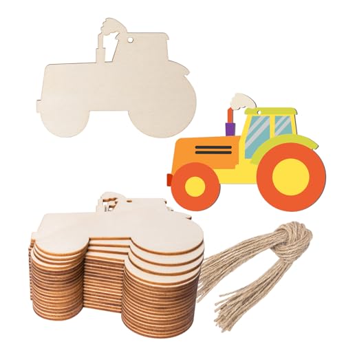 Traktor-geformtes Holz, blanko, mit Bindfäden, Kunst, unlackierte Ornamente für Geburtstagsparty, Weihnachten, Urlaub, Landwirtschaft, Landwirtschaft, Bauernhof, Türhänger, Heim-Party-Dekoration, 20 Traktor-geformtes Holz, blanko, mit Bindfäden, Kunst, unlackierte Ornamente für Geburtstagsparty, Weihnachten, Urlaub, Landwirtschaft, Landwirtschaft, Bauernhof, Türhänger, Heim-Party-Dekoration, 20 von Zontween
