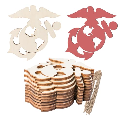 U.S Marine Corps Symbolform Holzausschnitt, Holzkunst, unlackierte Ornamente für Party, Tribut, Heimdekoration, Gedenkstätte, Militär-Türhänger, Dekoration, 10 Stück U.S Marine Corps Symbolform Holzausschnitt, Holzkunst, unlackierte Ornamente für Party, Tribut, Heimdekoration, Gedenkstätte, Militär-Türhänger, Dekoration, 10 Stück von Zontween