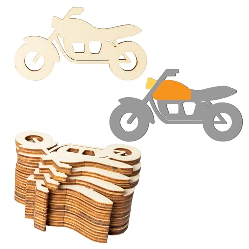 Unlackierte Holzanhänger für Sportfahrräder, Motorräder, zum Aufhängen, Holzausschnitt, Scheiben aus Holz mit Bindfaden, für Weihnachten, Urlaub, Hochzeit, Geburtstag, Party, Dekoration, 10 Stück von Zontween