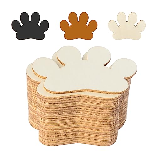 Unlackierte Hundepfote, Katzenkrallenform, Holzausschnitt, blanko, Holzscheiben, Geschenkanhänger für Weihnachten, Erntedankfest, Urlaub, Hochzeit, Geburtstag, Party, Dekoration, 24 Stück von Zontween