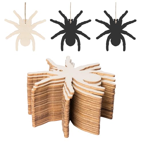 Unlackierte Spinnenform, DIY-Holz, blanko, mit Bindfäden, Kunst, unlackierte Ornamente für Halloween, Weihnachten, Hochzeit, Geburtstag, Party, Erntedankfest, Dekoration, 20 Stück Unlackierte Spinnenform, DIY-Holz, blanko, mit Bindfäden, Kunst, unlackierte Ornamente für Halloween, Weihnachten, Hochzeit, Geburtstag, Party, Erntedankfest, Dekoration, 20 Stück von Zontween