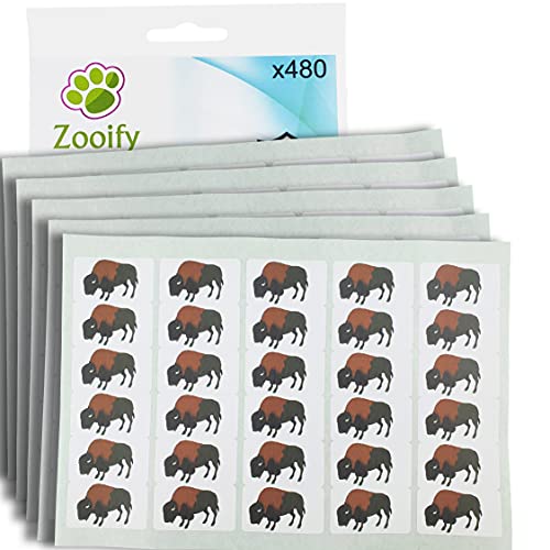 480 x Aufkleber - Büffel (38 x 21 mm). Hochwertige selbstklebende Etiketten mit Tiermotiv von Zooify. von Zooify