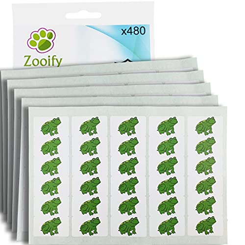 480 x Aufkleber - Frosch (38 x 21 mm). Hochwertige selbstklebende Etiketten mit Tiermotiv von Zooify. von Zooify