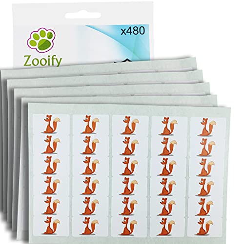480 x Aufkleber - Fuchs (38 x 21 mm). Hochwertige selbstklebende Etiketten mit Tiermotiv von Zooify. von Zooify