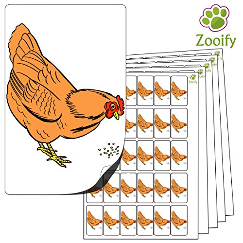 480 x Aufkleber - Henne (38 x 21 mm). Hochwertige selbstklebende Etiketten mit Tiermotiv von Zooify. von Zooify