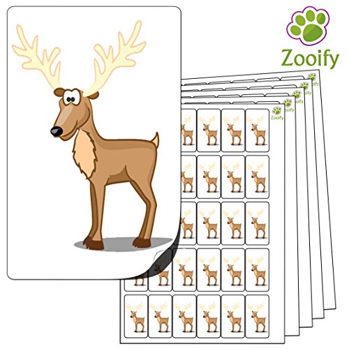 480 x Aufkleber - Hirsch (38 x 21 mm). Hochwertige selbstklebende Etiketten mit Tiermotiv von Zooify. von Zooify