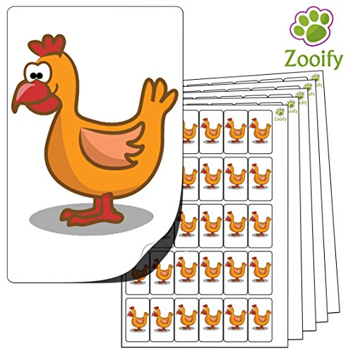 480 x Aufkleber - Huhn (38 x 21 mm). Hochwertige selbstklebende Etiketten mit Tiermotiv von Zooify. von Zooify