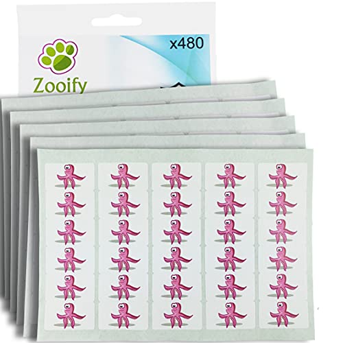480 x Aufkleber - Krake (38 x 21 mm). Hochwertige selbstklebende Etiketten mit Tiermotiv von Zooify. von Zooify