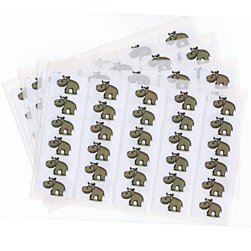 480 x Aufkleber - Nilpferd (38 x 21 mm). Hochwertige selbstklebende Etiketten mit Tiermotiv von Zooify. von Zooify