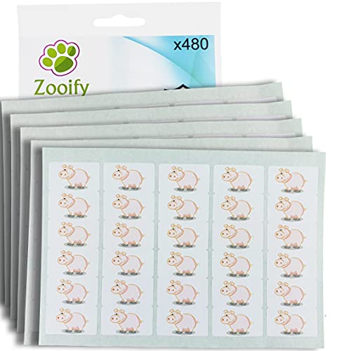 480 x Aufkleber - Schwein (38 x 21 mm). Hochwertige selbstklebende Etiketten mit Tiermotiv von Zooify. von Zooify