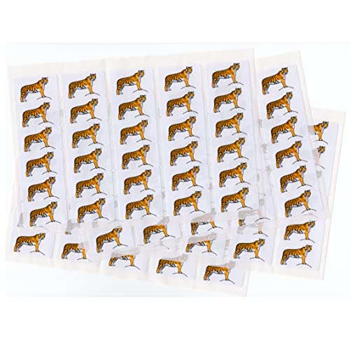 480 x Aufkleber - Tiger (38 x 21 mm). Hochwertige selbstklebende Etiketten mit Tiermotiv von Zooify. von Zooify