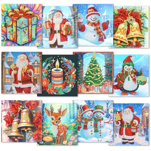 12 Stücke Weihnachten Diamond Painting Set, Weihnachten Karten DIY Diamant Painting, Malerei Geschenkkarte, Handgefertigte Grußkarten, Weihnachtskarte, Strass Handwerk Grußkarte 12 Stücke Weihnachten Diamond Painting Set, Weihnachten Karten DIY Diamant Painting, Malerei Geschenkkarte, Handgefertigte Grußkarten, Weihnachtskarte, Strass Handwerk Grußkarte von Zoomarlous