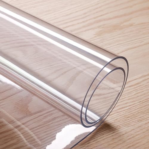 Transparenter PVC-Tischschutz, dicke Kristall-Kunststoff-Tischdecke, transparente Tischunterlage, Schutz für Küche, Esszimmer, Holz, Glas, Möbel, hitzebeständig (1 mm, 70 x 120 cm) von Zoomlie
