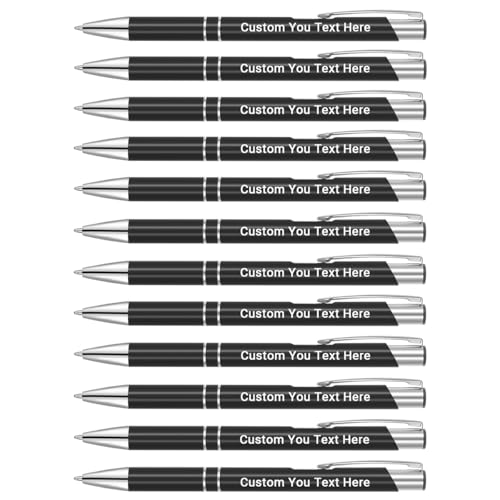 Zoonnis 12 Pcs Personalisierte Einziehbare Kugelschreiber für Business Personalisierte Gravierte Stift in Bulk für Frauen Männer mit Namen Text Customised Stift Schreiben mit Schwarzer Tinte Zoonnis 12 Pcs Personalisierte Einziehbare Kugelschreiber für Business Personalisierte Gravierte Stift in Bulk für Frauen Männer mit Namen Text Customised Stift Schreiben mit Schwarzer Tinte von Zoonnis