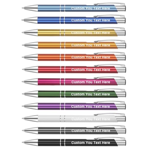Zoonnis 12 Pcs Personalisierte Einziehbare Kugelschreiber für Business Personalisierte Gravierte Stift in Bulk für Frauen Männer mit Namen Text Customised Stift Schreiben mit Schwarzer Tinte Zoonnis 12 Pcs Personalisierte Einziehbare Kugelschreiber für Business Personalisierte Gravierte Stift in Bulk für Frauen Männer mit Namen Text Customised Stift Schreiben mit Schwarzer Tinte von Zoonnis