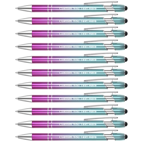 Zoonnis 12 Pcs Personalisierte Kugelschreiber mit Stylus-Tipps für Business Personalisierte Gravierte Stift Bulk für Frauen Männer mit Namen Text Schreiben kundengerechten Stift mit Schwarzer Tinte Zoonnis 12 Pcs Personalisierte Kugelschreiber mit Stylus-Tipps für Business Personalisierte Gravierte Stift Bulk für Frauen Männer mit Namen Text Schreiben kundengerechten Stift mit Schwarzer Tinte von Zoonnis