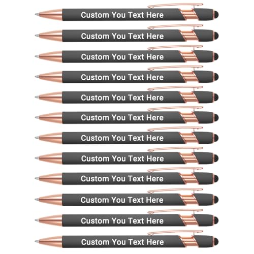 Zoonnis 12 Pcs Personalisierte Kugelschreiber mit Stylus-Tipps für Business Personalisierte Gravierte Stift in Bulk für Frauen Männer mit Namen Text Benutzerdefinierte Stift mit Schwarzer Tinte Zoonnis 12 Pcs Personalisierte Kugelschreiber mit Stylus-Tipps für Business Personalisierte Gravierte Stift in Bulk für Frauen Männer mit Namen Text Benutzerdefinierte Stift mit Schwarzer Tinte von Zoonnis