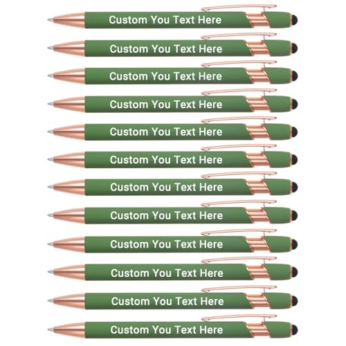 Zoonnis 12 Pcs Personalisierte Kugelschreiber mit Stylus-Tipps für Business Personalisierte Gravierte Stift in Bulk für Frauen Männer mit Namen Text Benutzerdefinierte Stift mit Schwarzer Tinte Zoonnis 12 Pcs Personalisierte Kugelschreiber mit Stylus-Tipps für Business Personalisierte Gravierte Stift in Bulk für Frauen Männer mit Namen Text Benutzerdefinierte Stift mit Schwarzer Tinte von Zoonnis