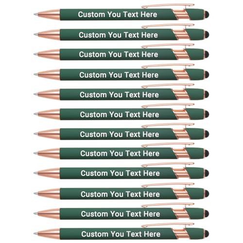 Zoonnis 12 Pcs Personalisierte Kugelschreiber mit Stylus-Tipps für Business Personalisierte Gravierte Stift in Bulk für Frauen Männer mit Namen Text Benutzerdefinierte Stift mit Schwarzer Tinte Zoonnis 12 Pcs Personalisierte Kugelschreiber mit Stylus-Tipps für Business Personalisierte Gravierte Stift in Bulk für Frauen Männer mit Namen Text Benutzerdefinierte Stift mit Schwarzer Tinte von Zoonnis